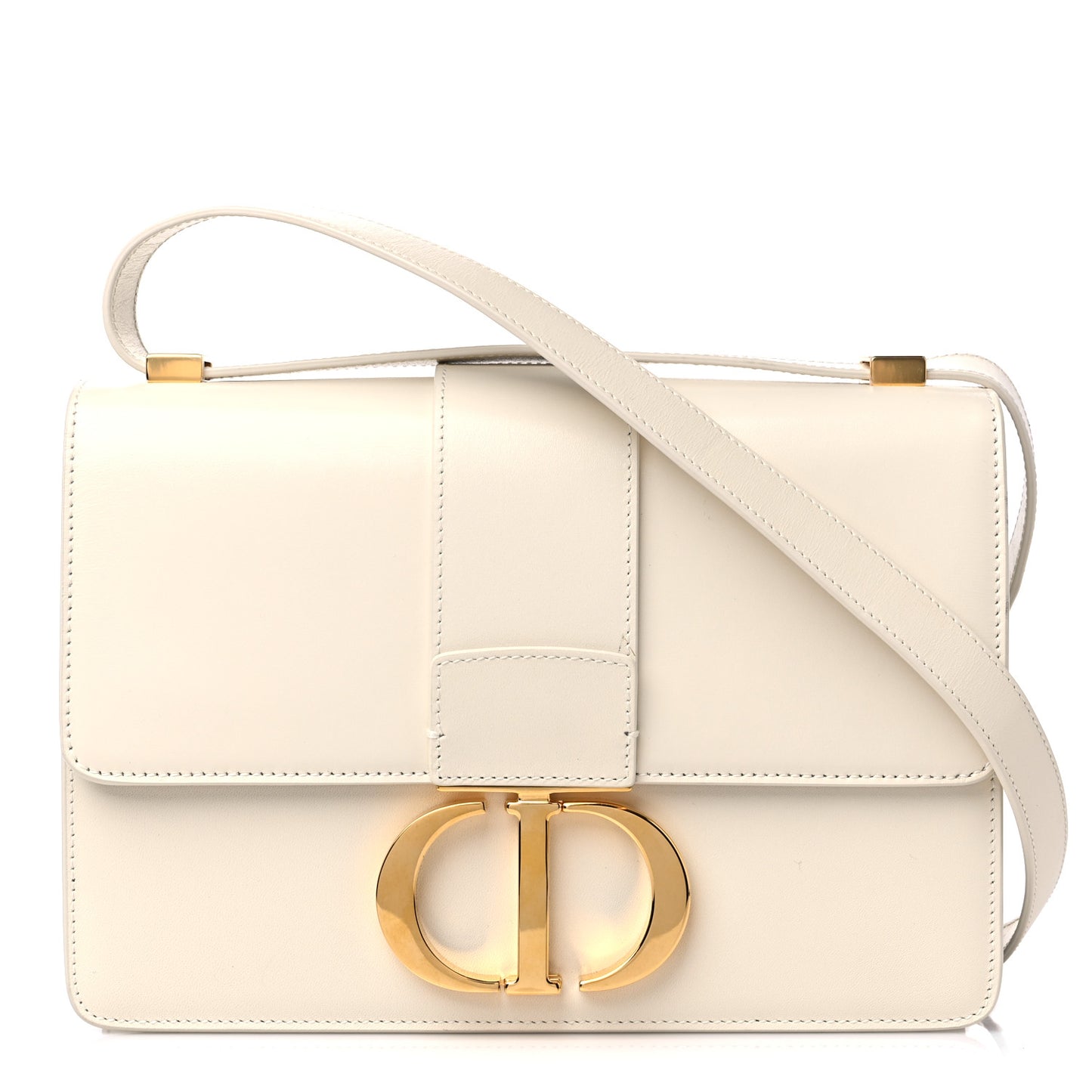 Box Calfskin 30 Montaigne Flap Bag Latte