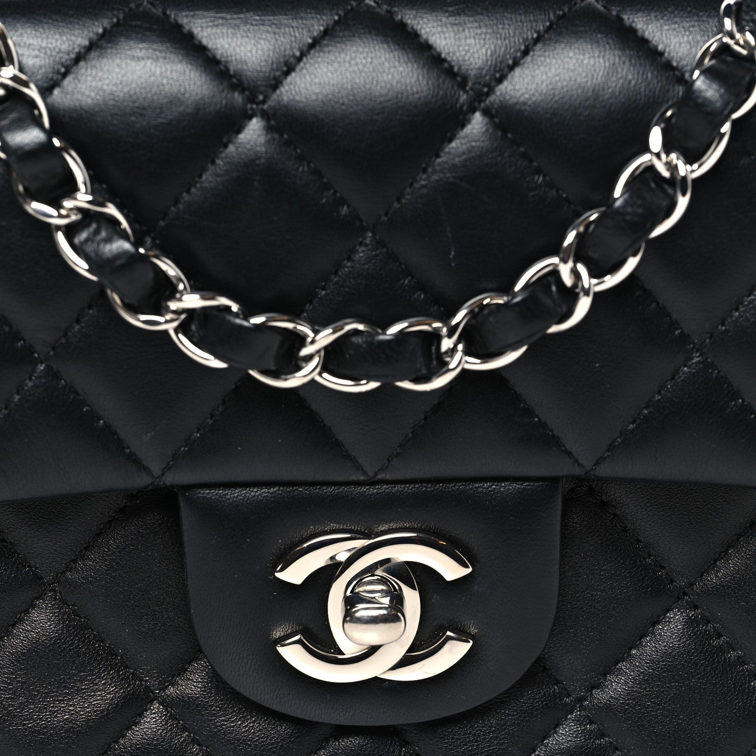 Chanel Lambskin Quilted Mini Rectangular Flap Black 8 of 12