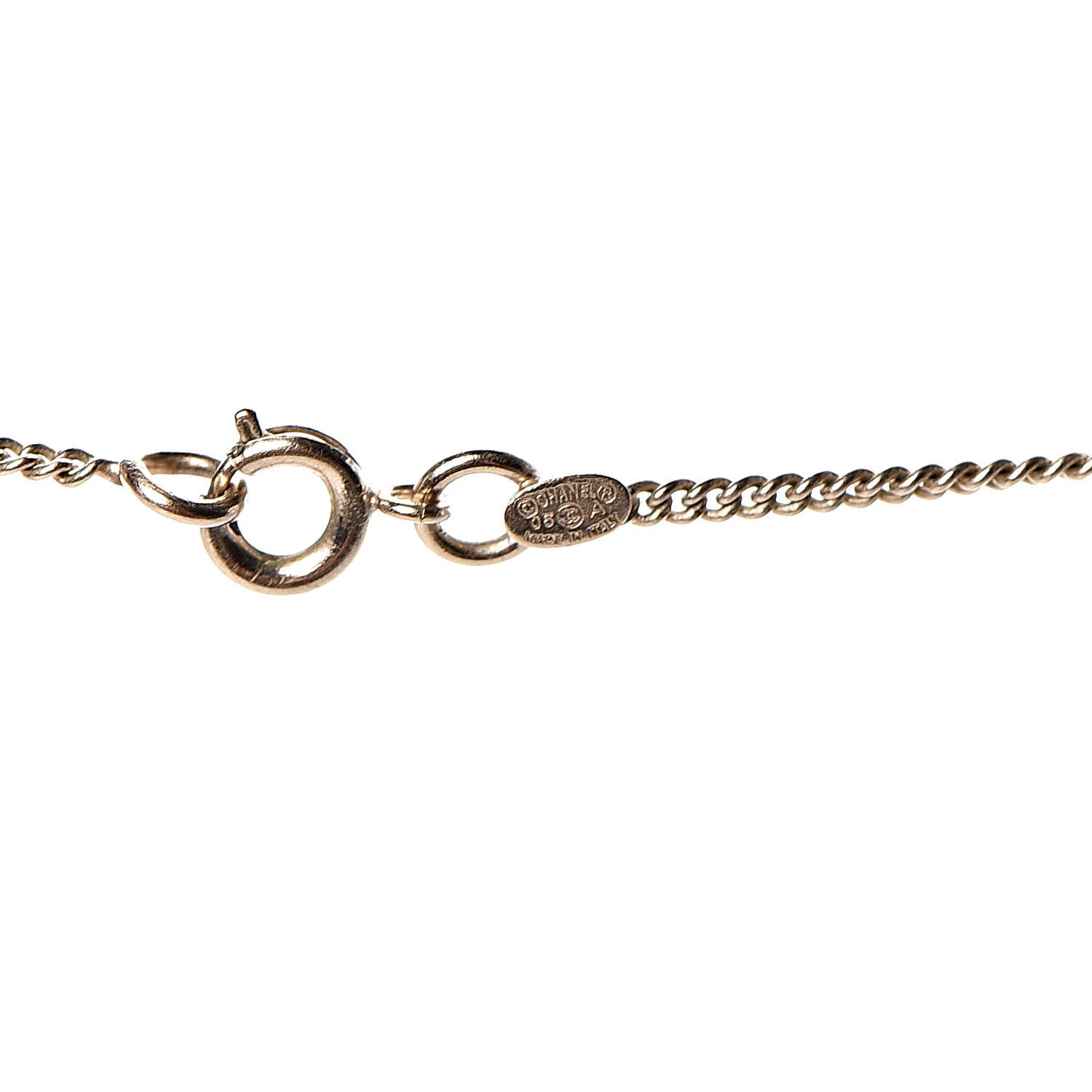 Chanel Crystal CC Heel Motif Necklace Gold 4 of 4