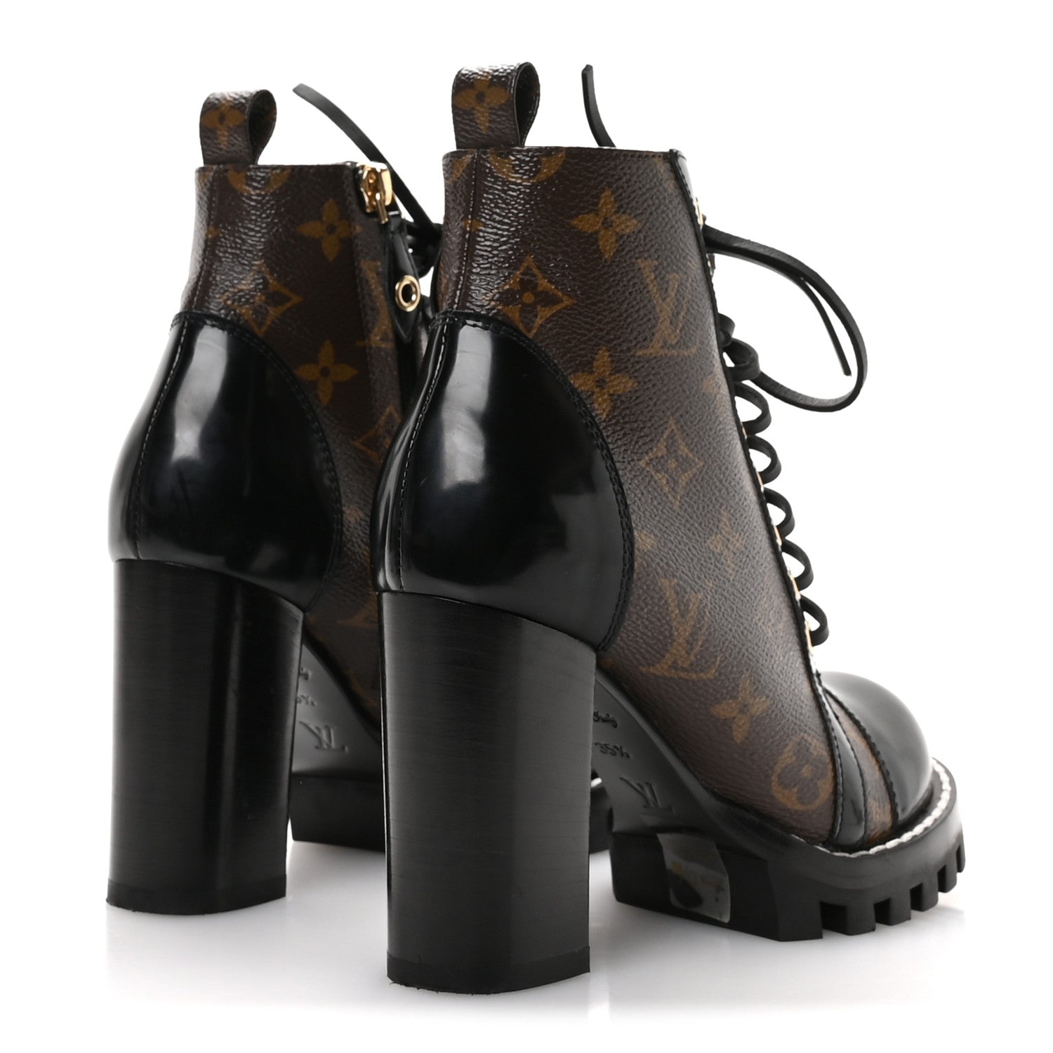 Louis Vuitton Patent Calfskin Monogram Star Trail Ankle Boots 35.5 Black 5 of 7
