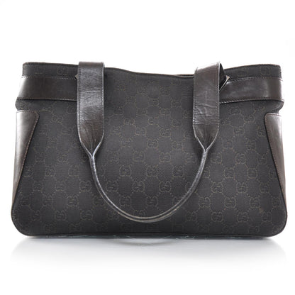 Gucci Denim Monogram Tote Dark Brown 1 of 11