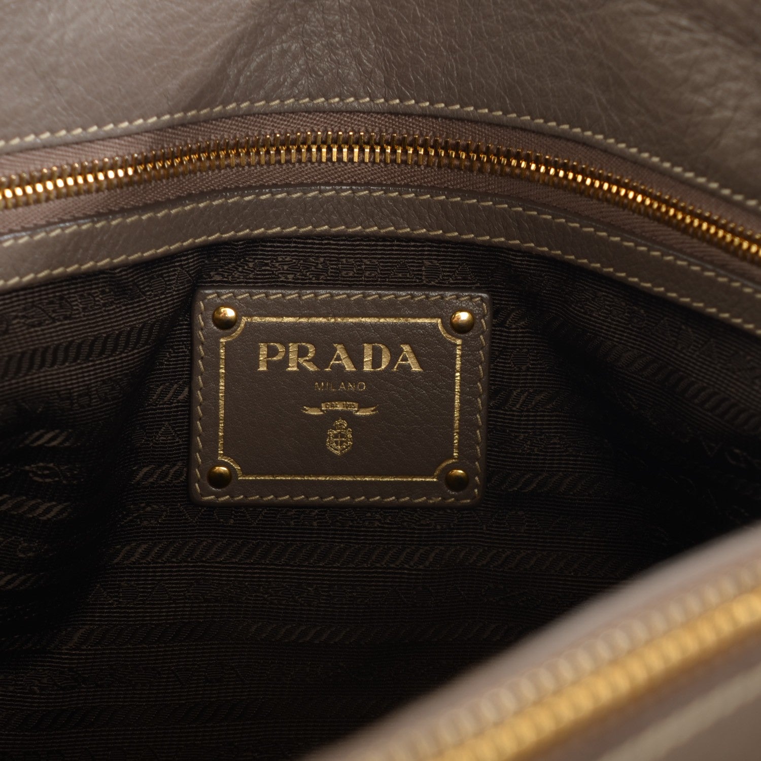 Prada Cervo Deerskin Double Handle Tote Argilla 9 of 10