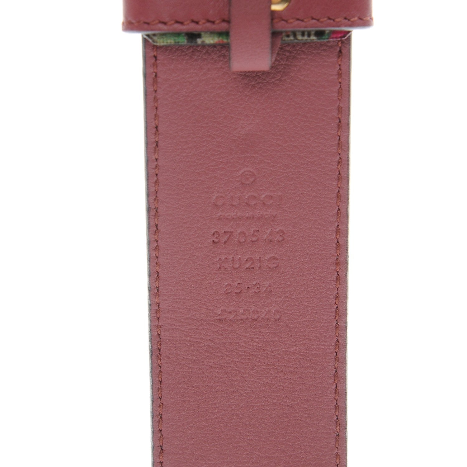 Gucci GG Supreme Monogram Blooms Moon Calfskin Interlocking G 37mm Belt 85 34 Beige Ebony Multicolor Dry Rose 4 of 7