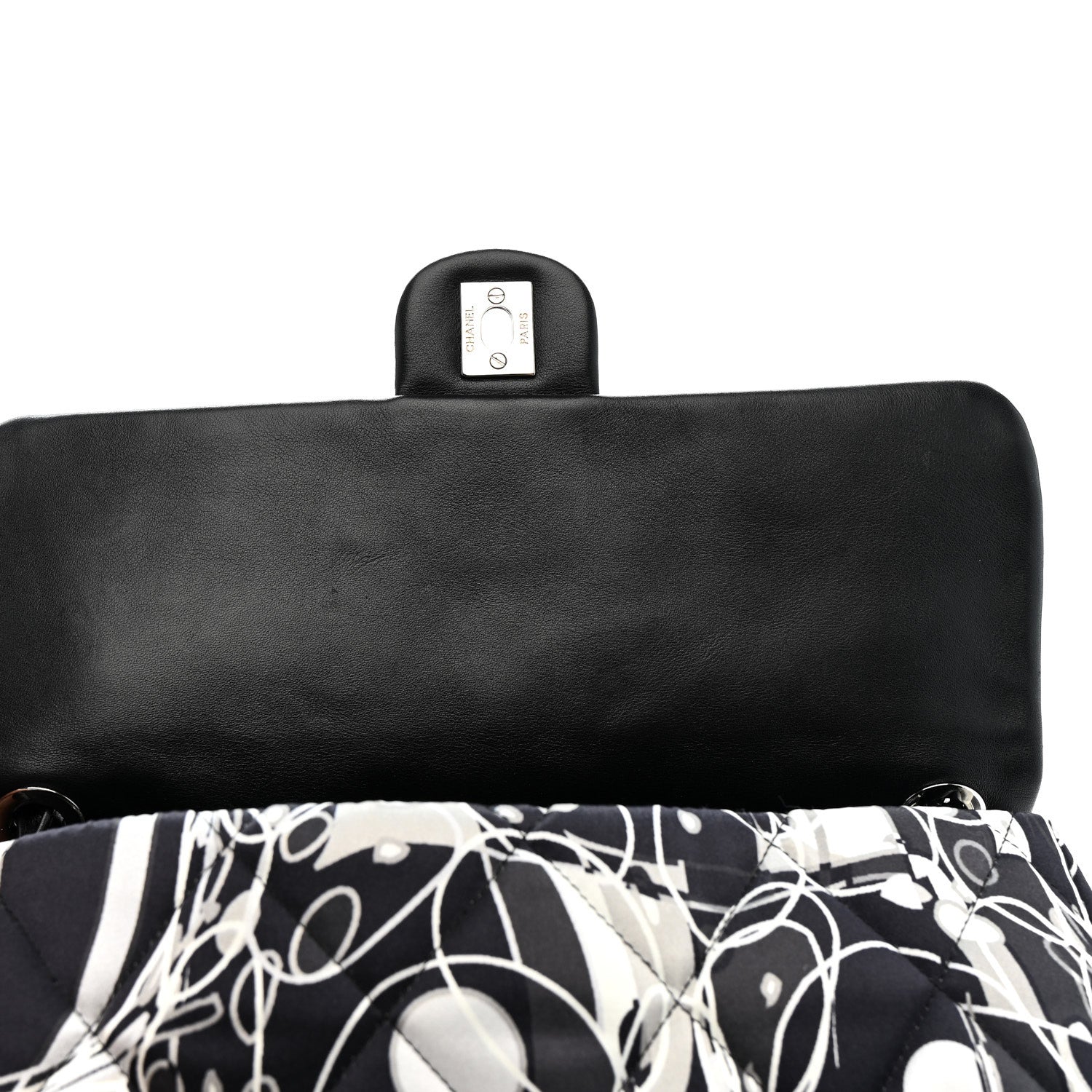 Chanel Satin Quilted Medium Kaleidoscope Flap Black White 14 of 14