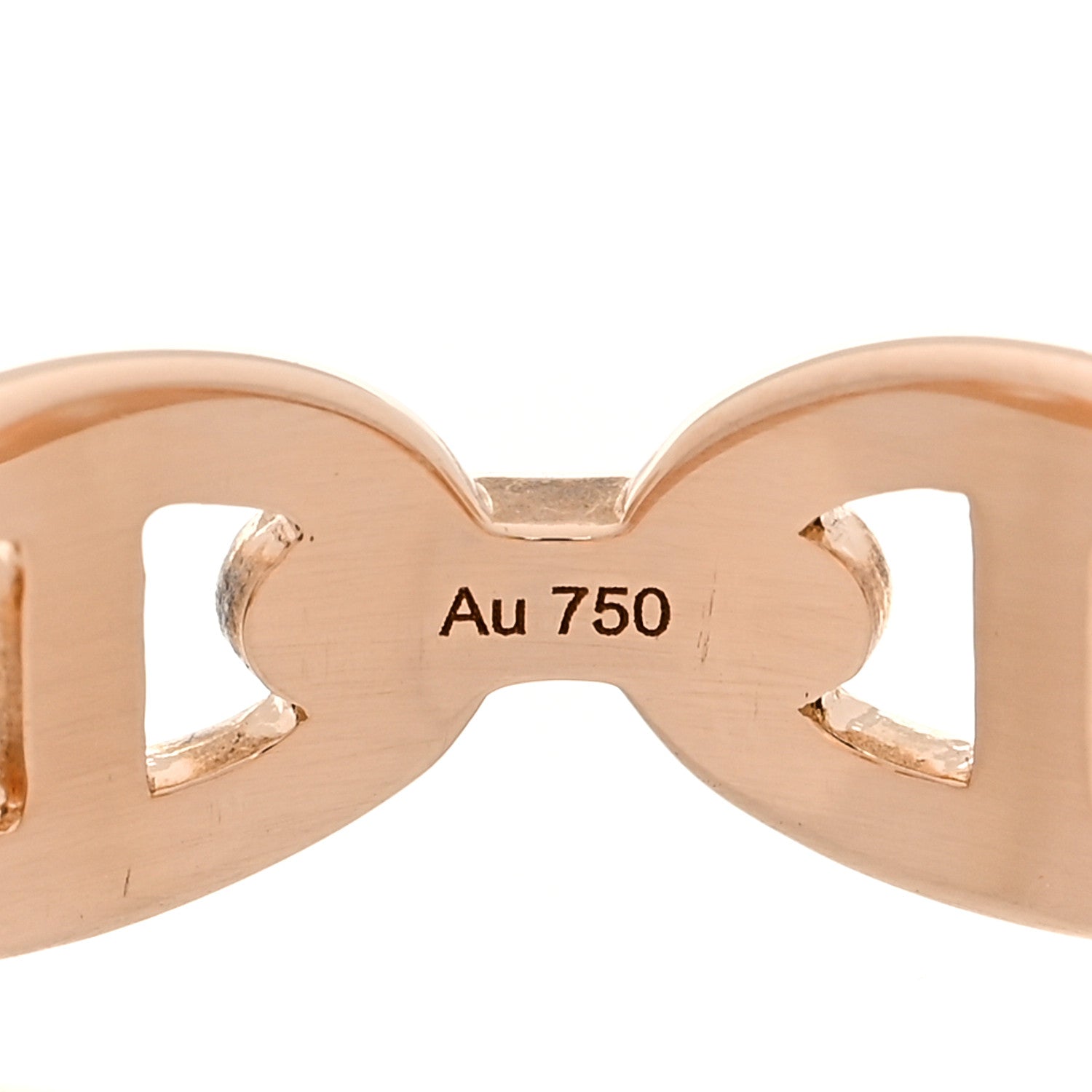 Hermes 18K Rose Gold PM Chaine d'Ancre Enchainee Ring 52 6 8 of 9