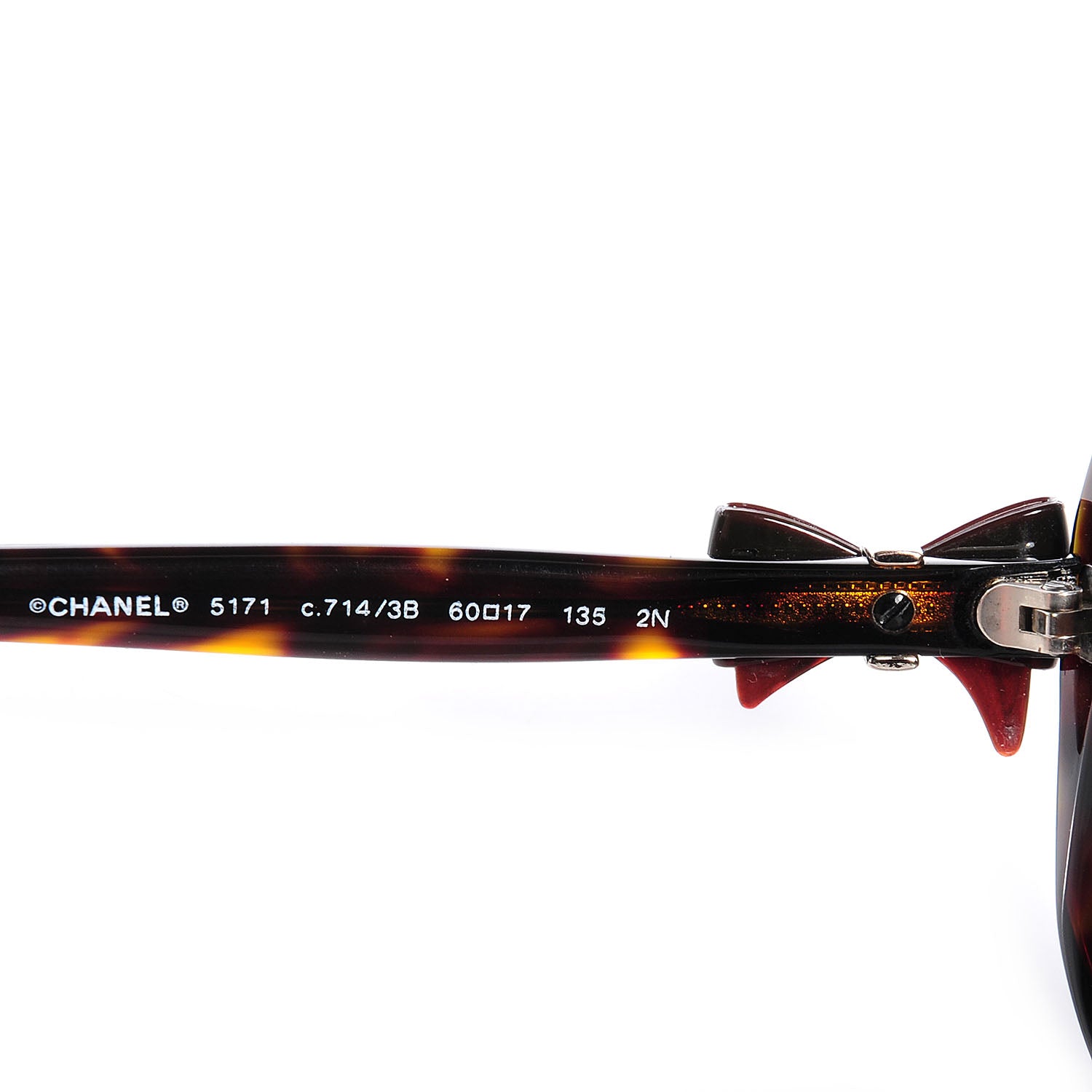Chanel Acetate CC Bow Sunglasses 5171 Tortoise 4 of 5