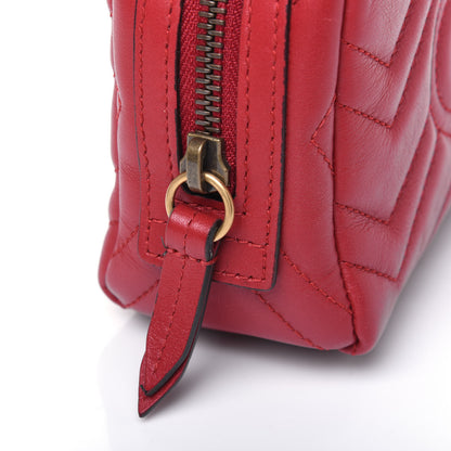 Gucci Calfskin Matelasse GG Marmont Cosmetic Case Hibiscus Red 12 of 12