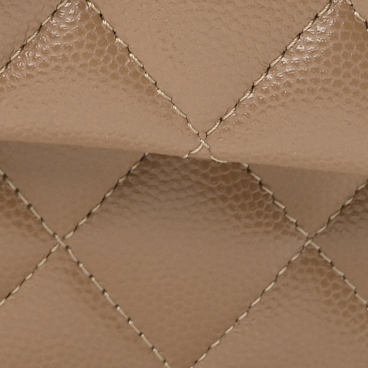 Caviar Quilted Medium Double Flap Dark Beige