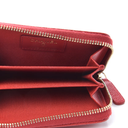 Chanel Caviar Quilted Zip Coin Purse Red 5 of 8