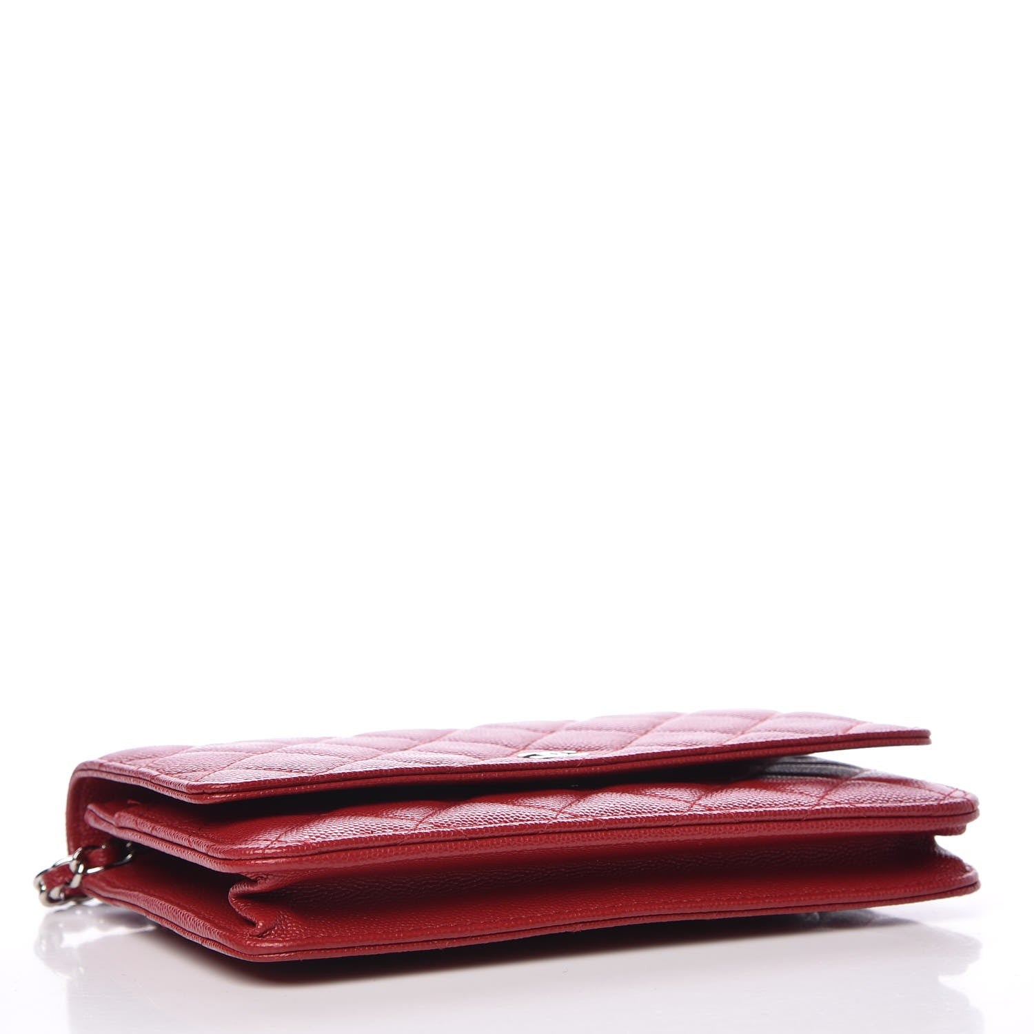 Chanel Caviar Quilted Wallet on Chain WOC Red 4 of 11