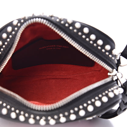 Alexander McQueen Calfskin Studded Embroidered Mini Camera Bag Black 4 of 8
