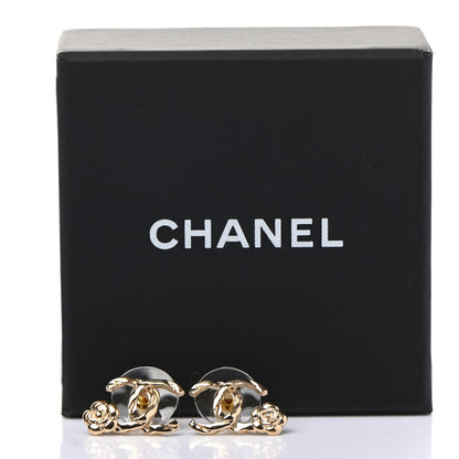 Chanel Metal Camellia CC Earrings Gold 6 of 6