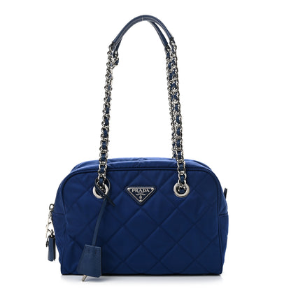 Prada Nylon Tessuto Impuntu Quilted Shoulder Bag Bluette 1 of 10