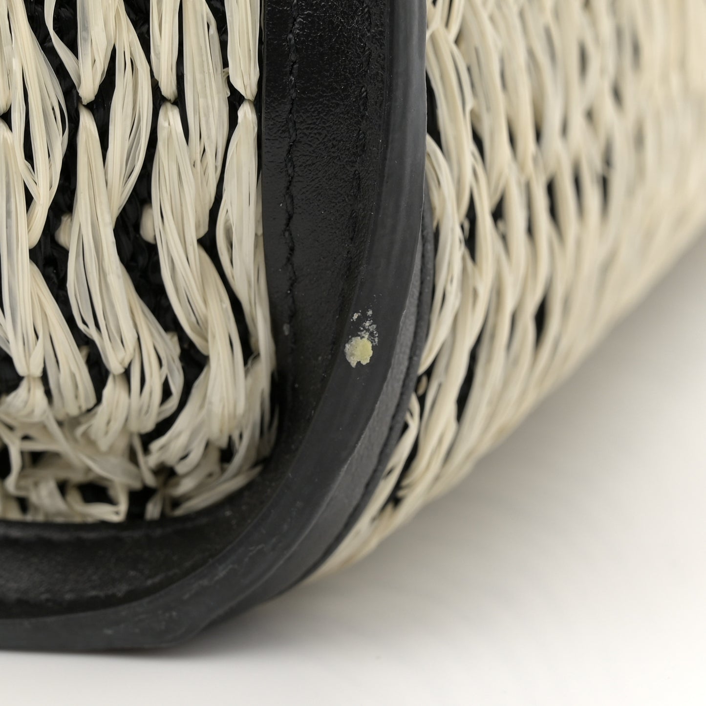 Raffia Large Studio Bag Black White