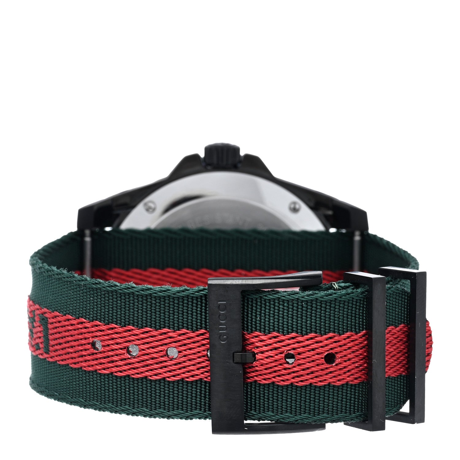 Gucci Stainless Steel Nylon 45mm Le Marche Des Merveilles Bee Quartz Watch Green 3 of 5