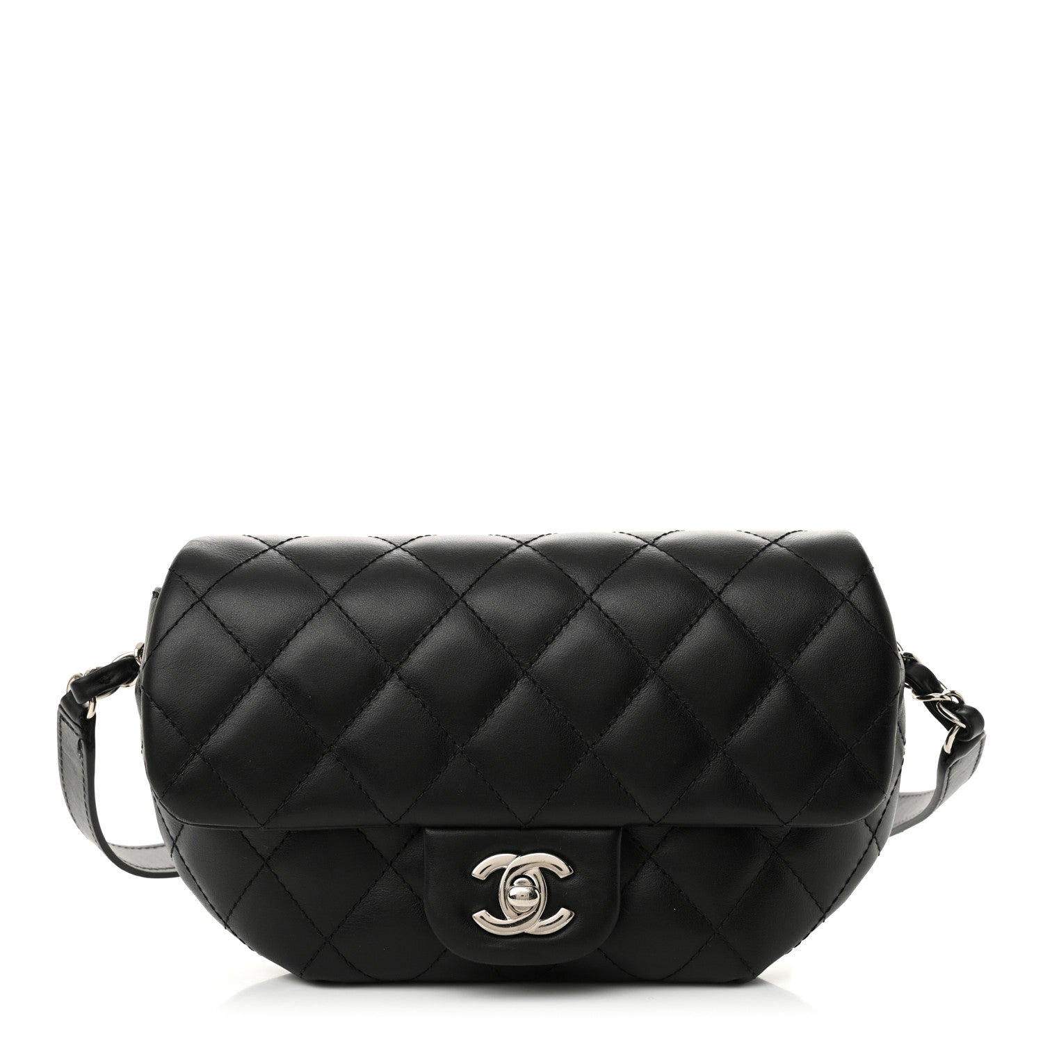 Chanel Calfskin Quilted CC Uniform Flap Belt Bag Black 1 of 14