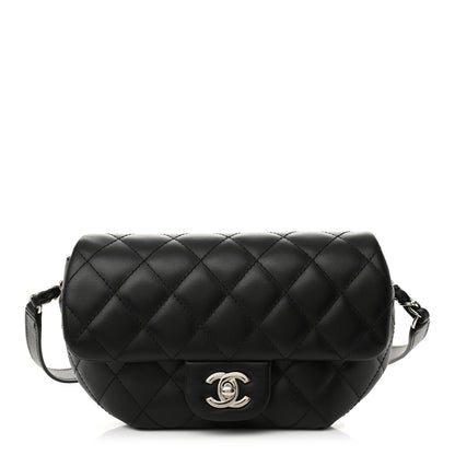 Chanel Calfskin Quilted CC Uniform Flap Belt Bag Black 1 of 14