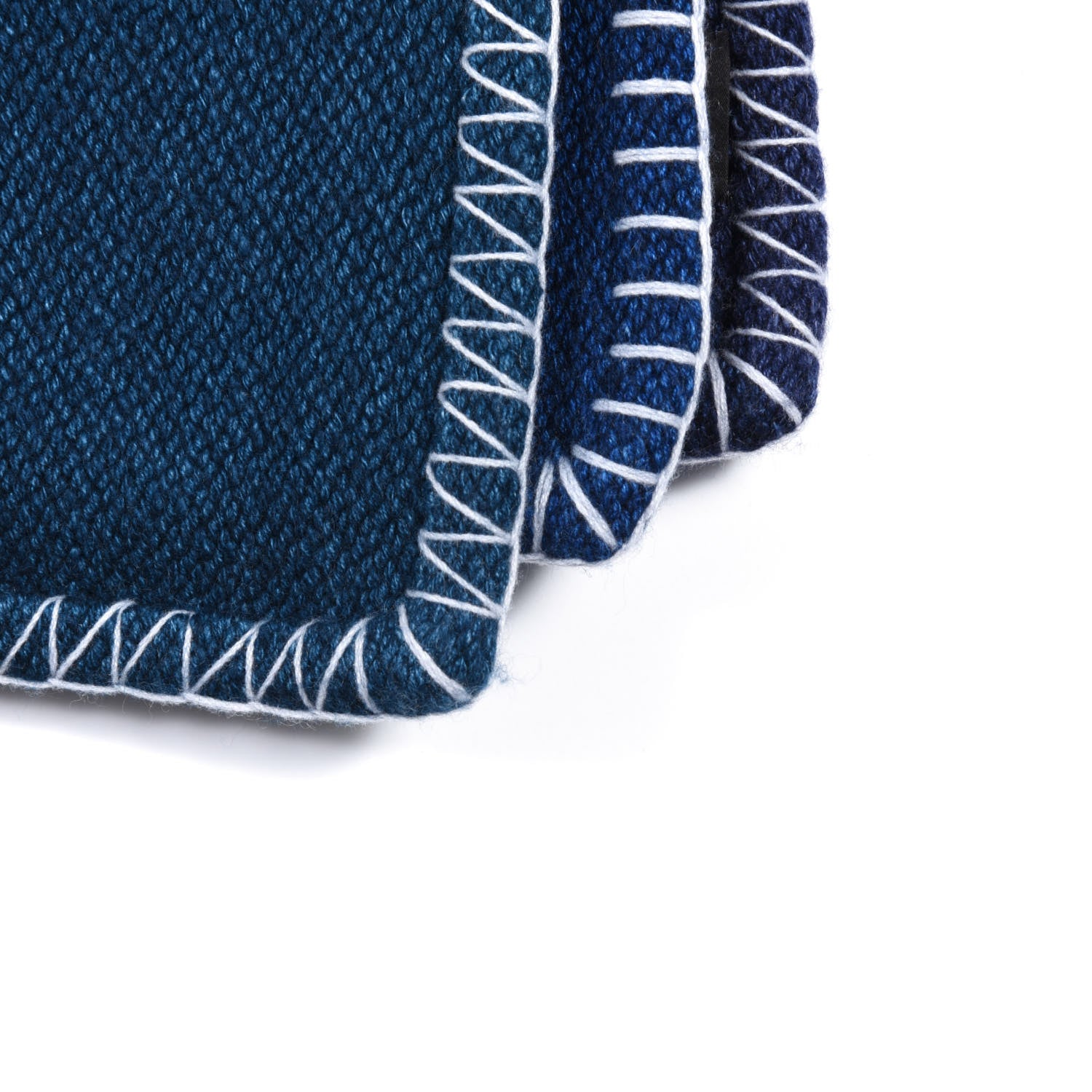 Hermes Cashmere Avalon Tangram Blanket Indigo Emeraude 4 of 4