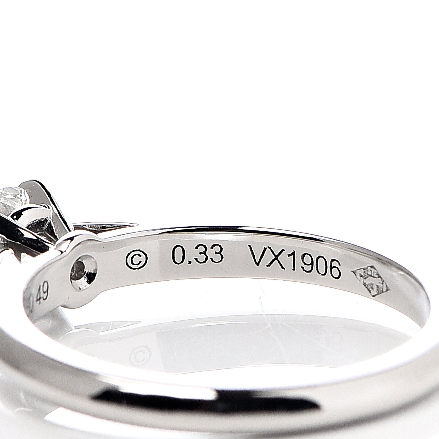 Cartier Platinum Diamond .33ct Solitaire 1895 Engagement Ring 49 4.75 5 of 7