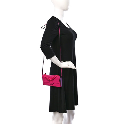 Versace Grained Calfskin La Medusa Wallet On Chain Fuchsia Pink Lilac 2 of 9