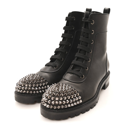 Christian Louboutin Calfskin Spikes TS Croc Flat Boots 35.5 Black 4 of 8