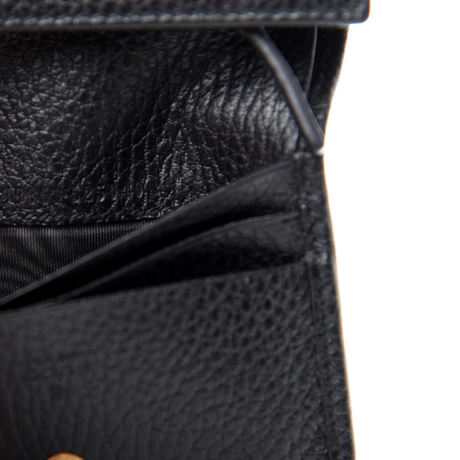 Gucci Pebbled Calfskin Butterfly Card Case Black 7 of 8