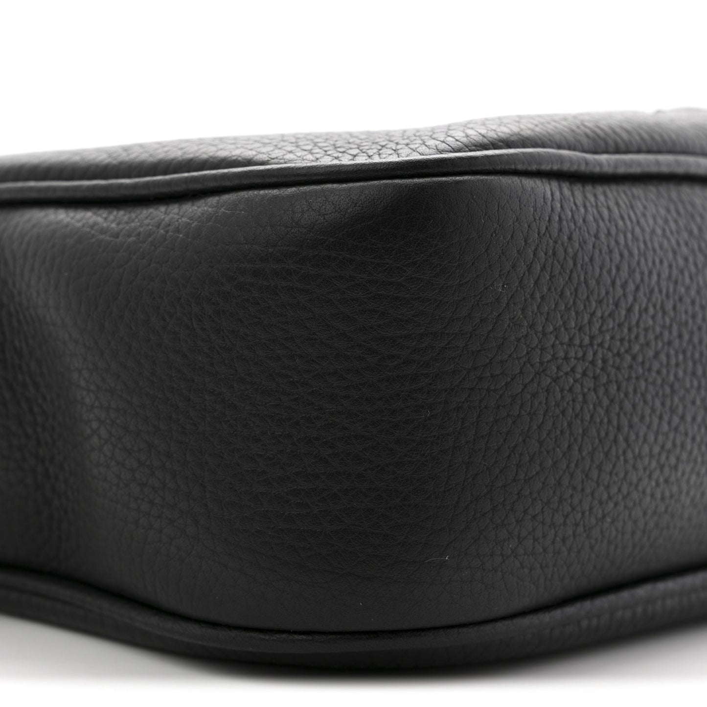 Pebbled Calfskin Small Soho Disco Bag Black