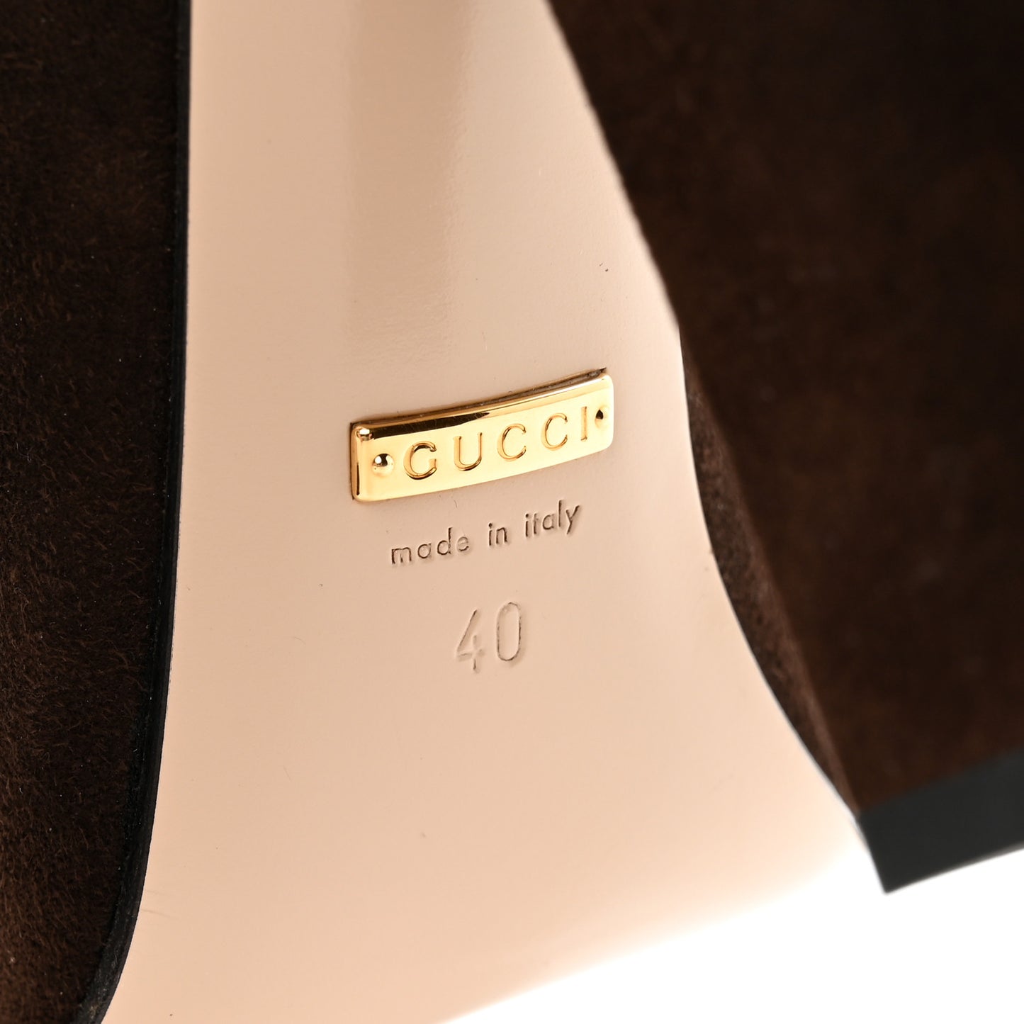 Kid Scamosciato Pearly GG Marmont Fringe 105mm Loafer Pumps 40 Cocoa