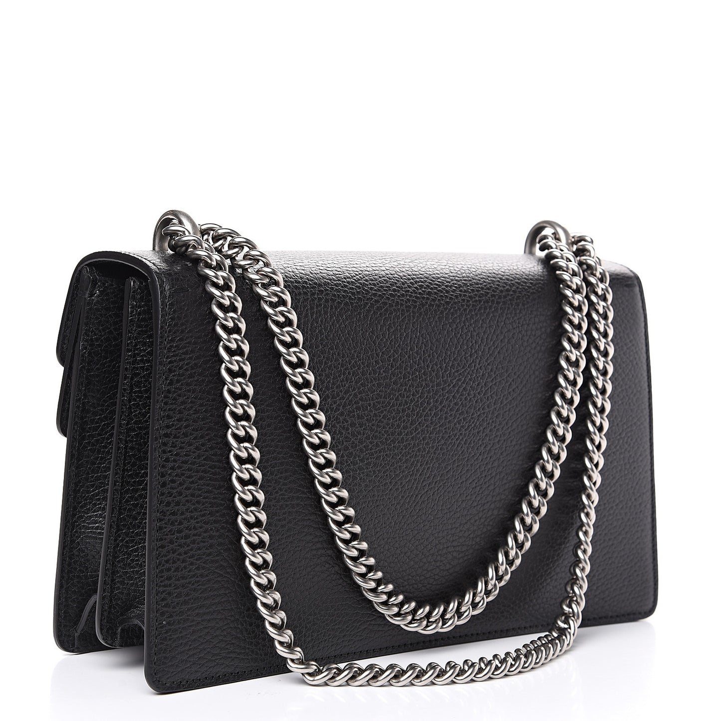Pebbled Calfskin Small Dionysus Shoulder Bag Black