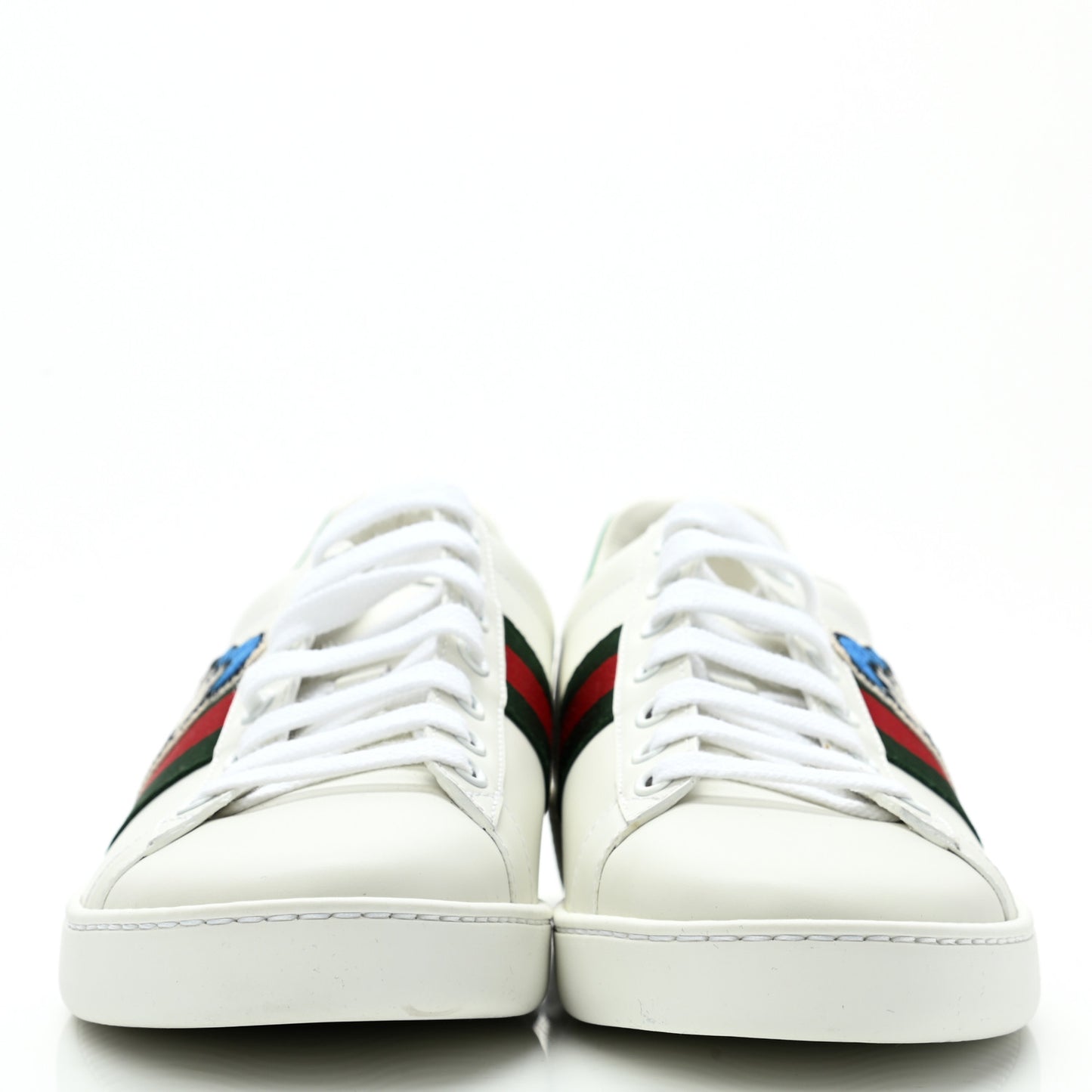 X DISNEY Calfskin Miro Soft Web Donald Duck Womens Ace Sneakers 38.5 White New Shamarock
