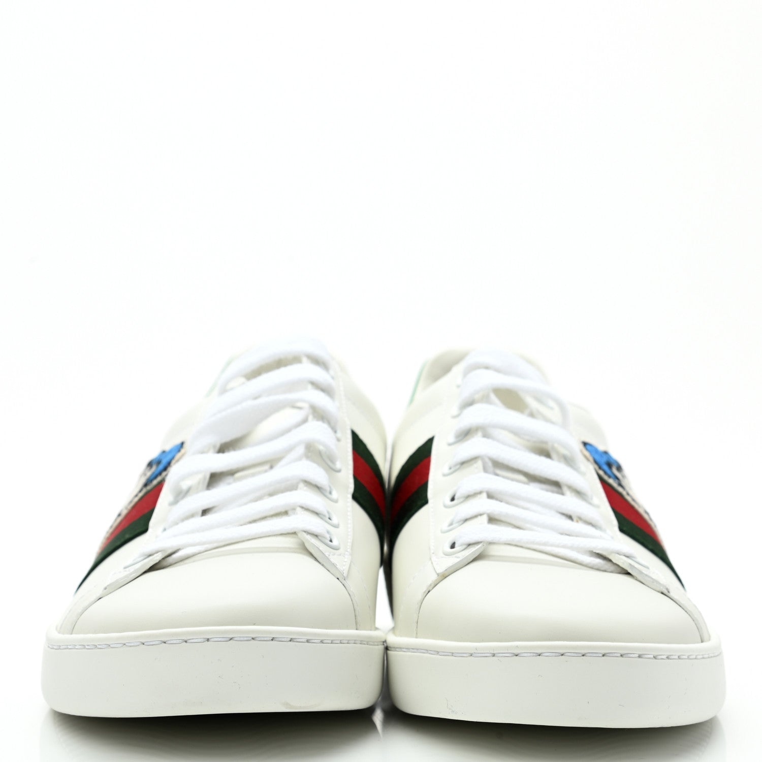 Gucci X DISNEY Calfskin Miro Soft Web Donald Duck Womens Ace Sneakers 38.5 White New Shamarock 2 of 9