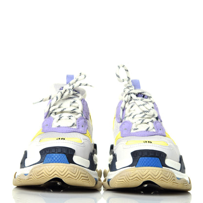 Balenciaga Fabric Mesh Womens Triple S Sneakers 38 White Purple Yellow 2 of 8