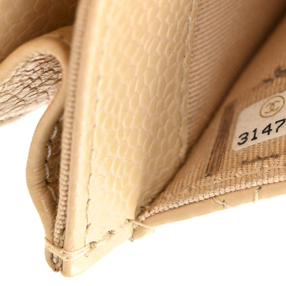 Chanel Caviar Quilted Flap Card Holder Wallet Beige 8 of 11