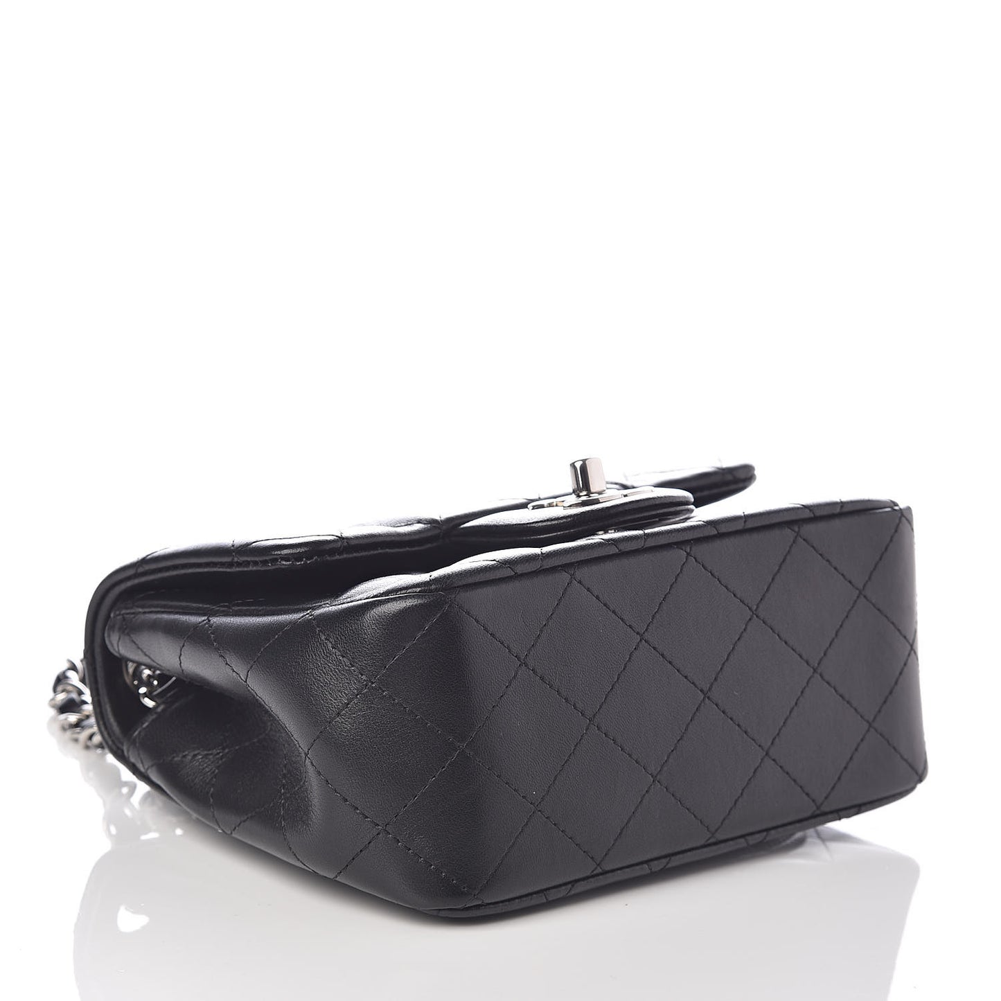 Lambskin Quilted Mini Square Flap Black