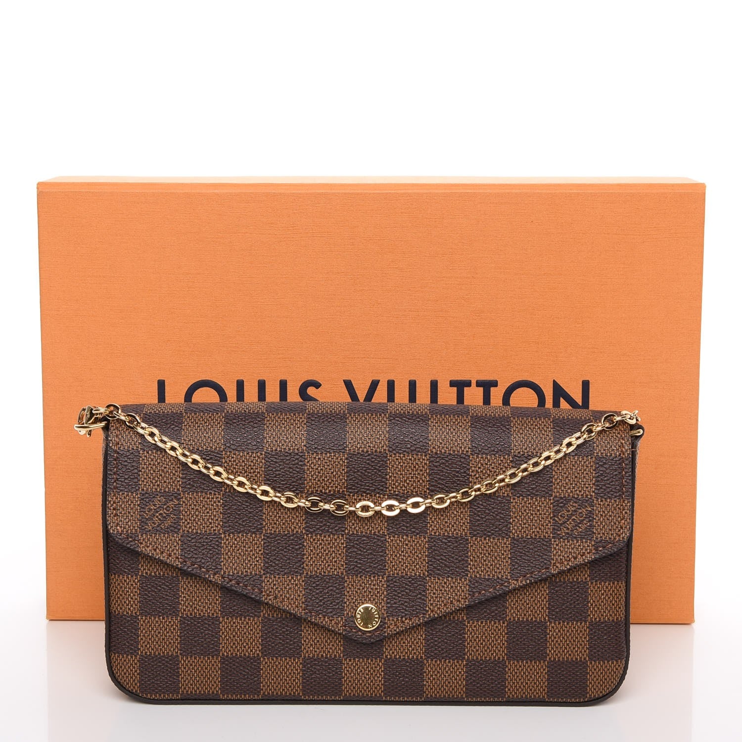 Louis Vuitton Damier Ebene Pochette Felicie Chain Wallet 13 of 13