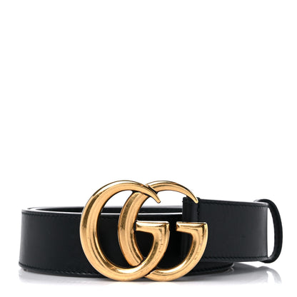 Gucci Calfskin Double G 30mm Belt 80 32 Black 1 of 5