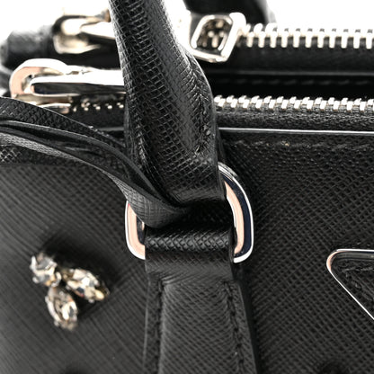 Prada Saffiano Lux Crystal Mini Galleria Double Zip Tote Black 11 of 13