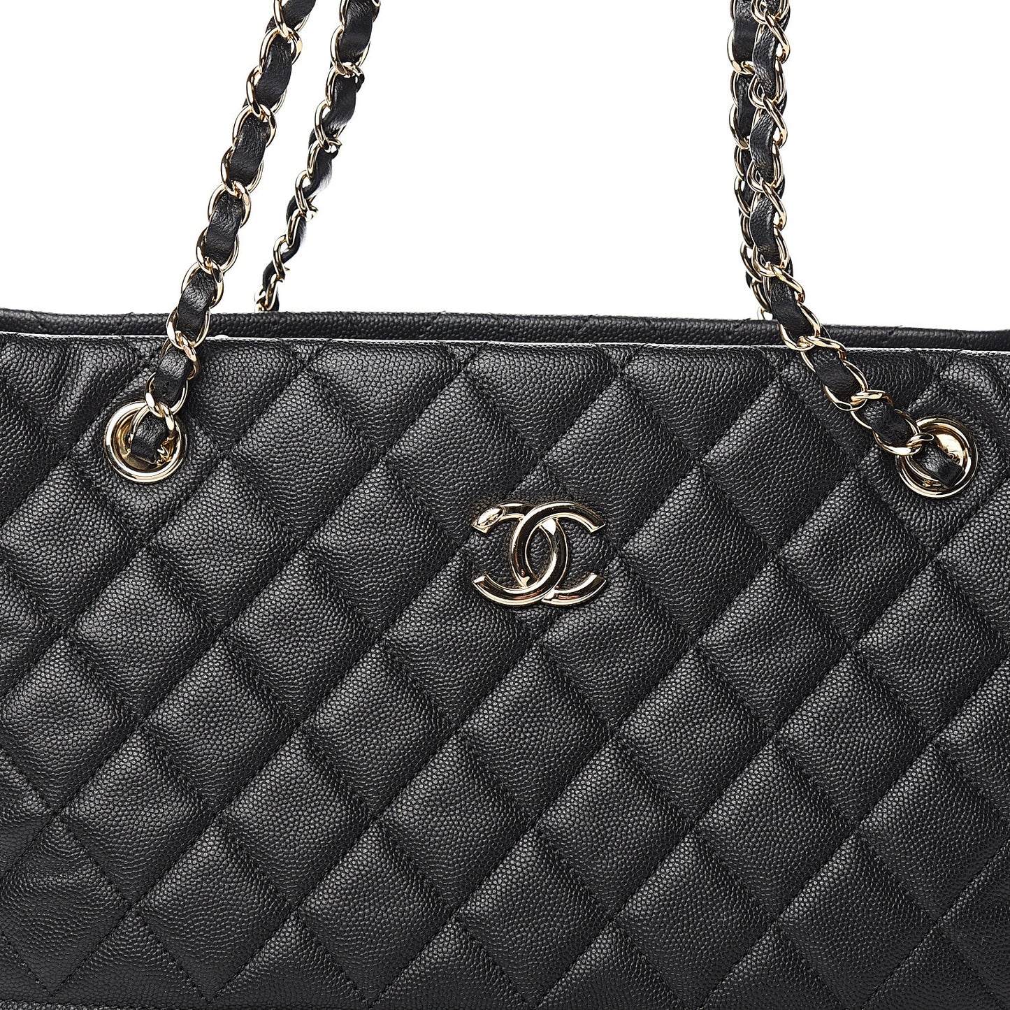 Caviar Quilted Rolled Up Tote Black