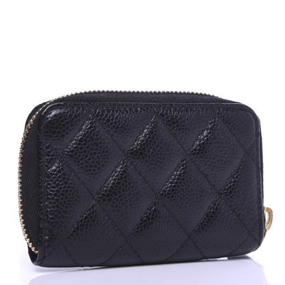 Chanel Caviar Quilted Zip Coin Purse Black 3 of 8