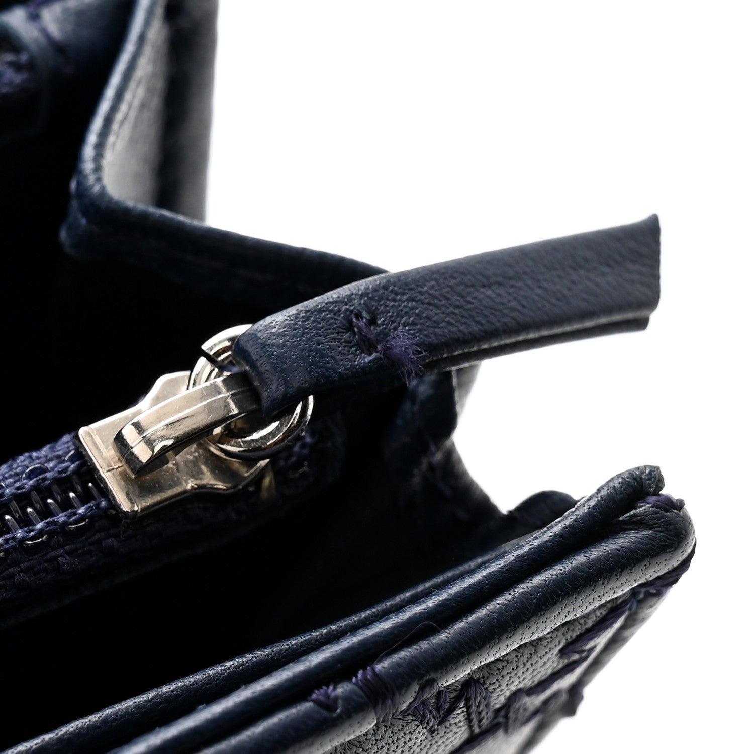 Chanel Lambskin Ultimate Stitch Clutch Flap Navy Blue 16 of 17