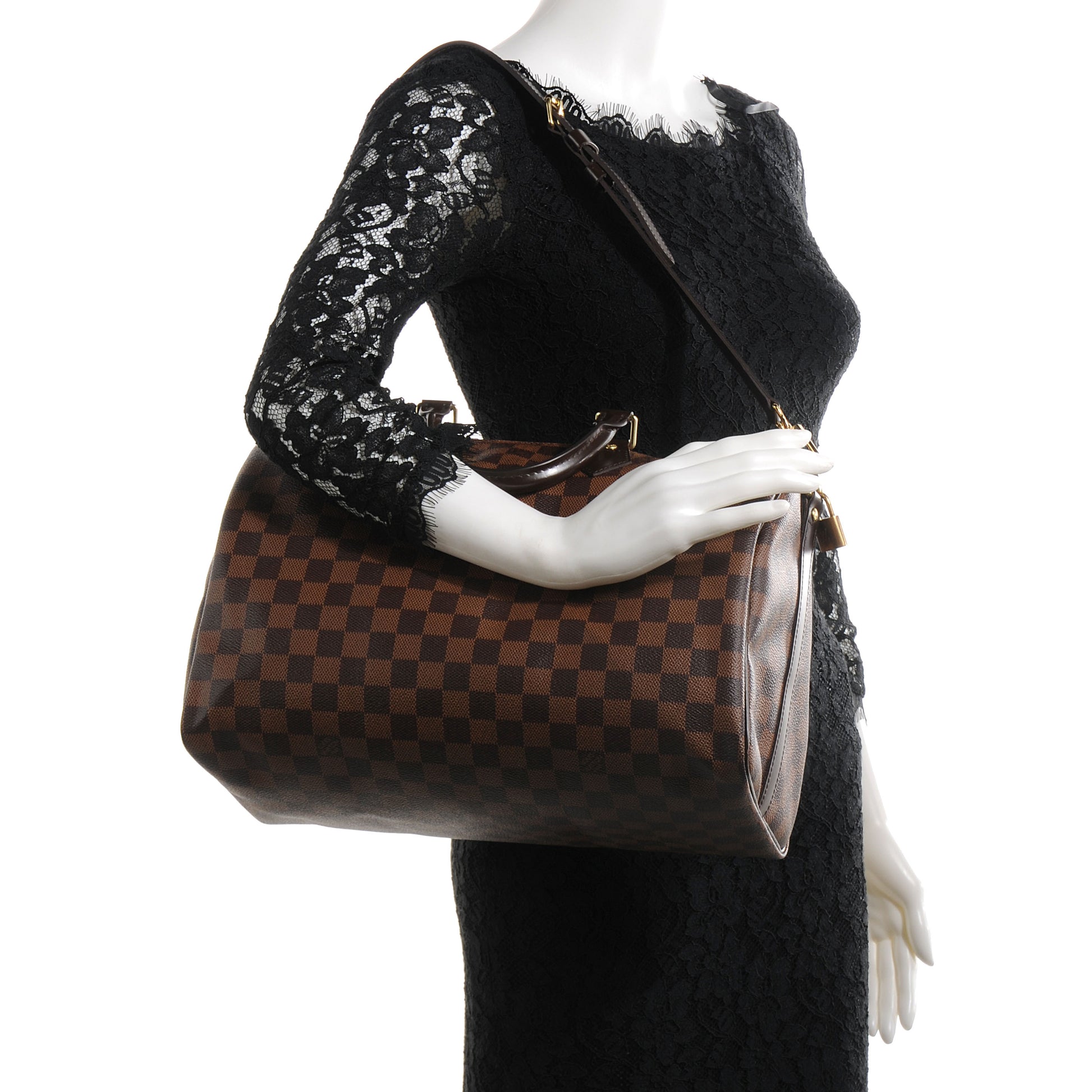 Louis Vuitton Damier Ebene Speedy Bandouliere 35 2 of 7