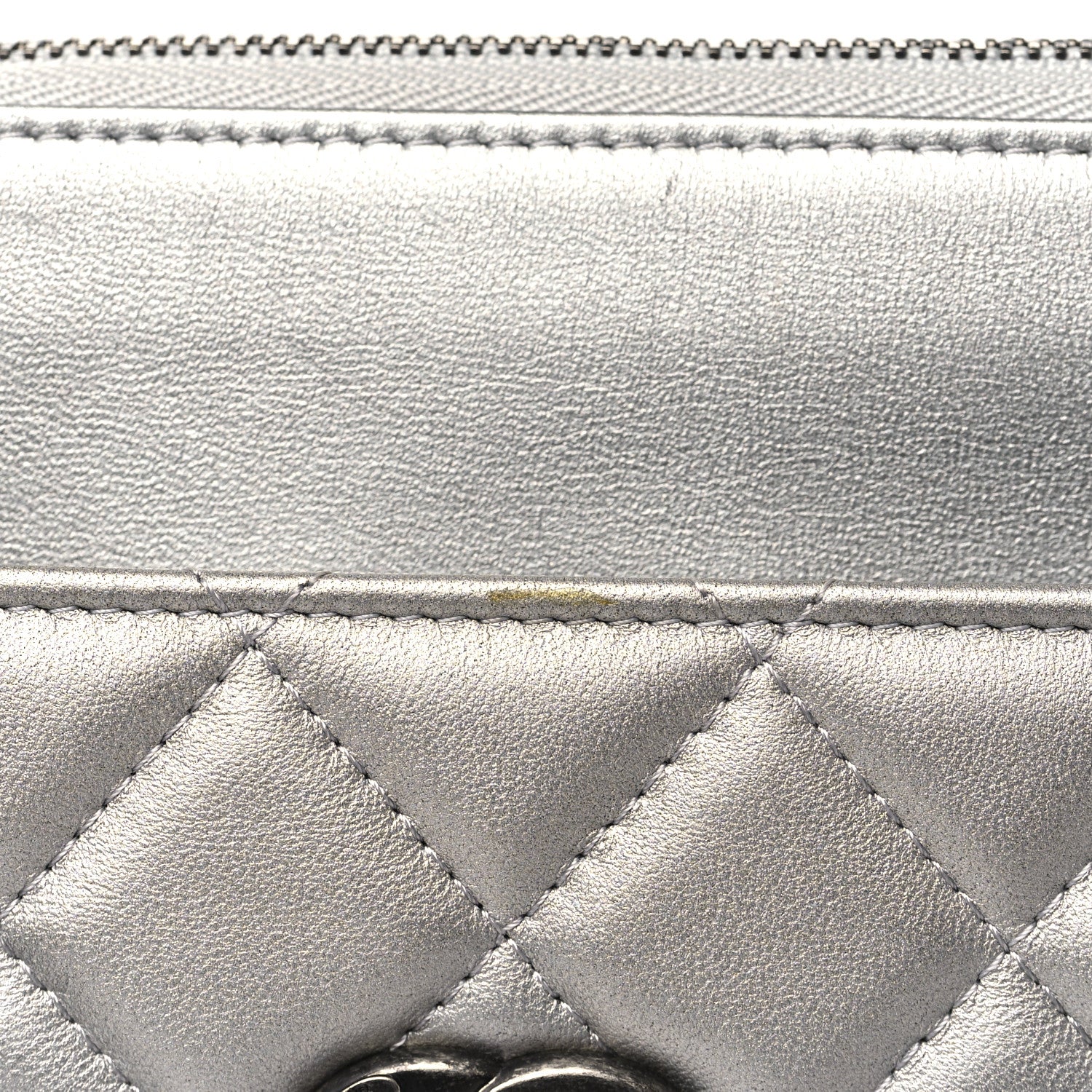 Chanel Metallic Lambskin Quilted Clutch With Chain Silver 13 of 13