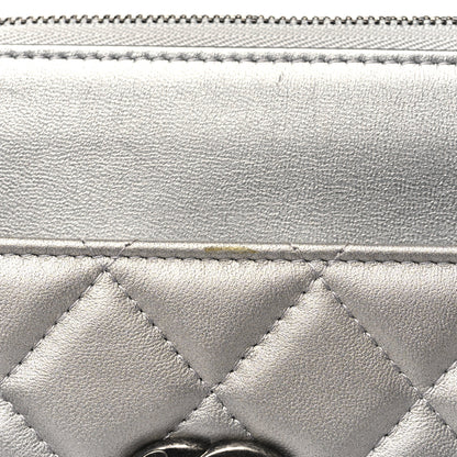Chanel Metallic Lambskin Quilted Clutch With Chain Silver 13 of 13
