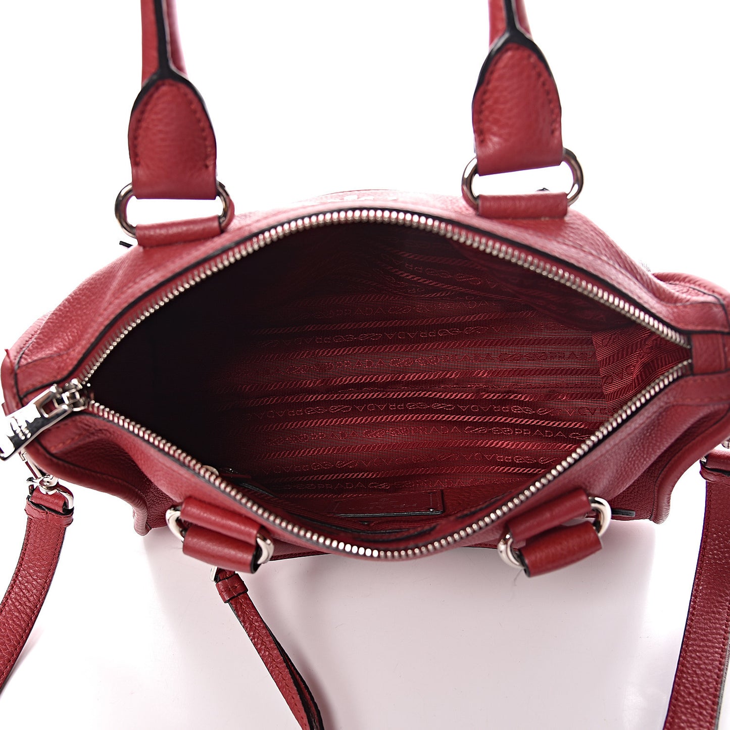 Vitello Phenix Top Handle Shopping Satchel Rosso