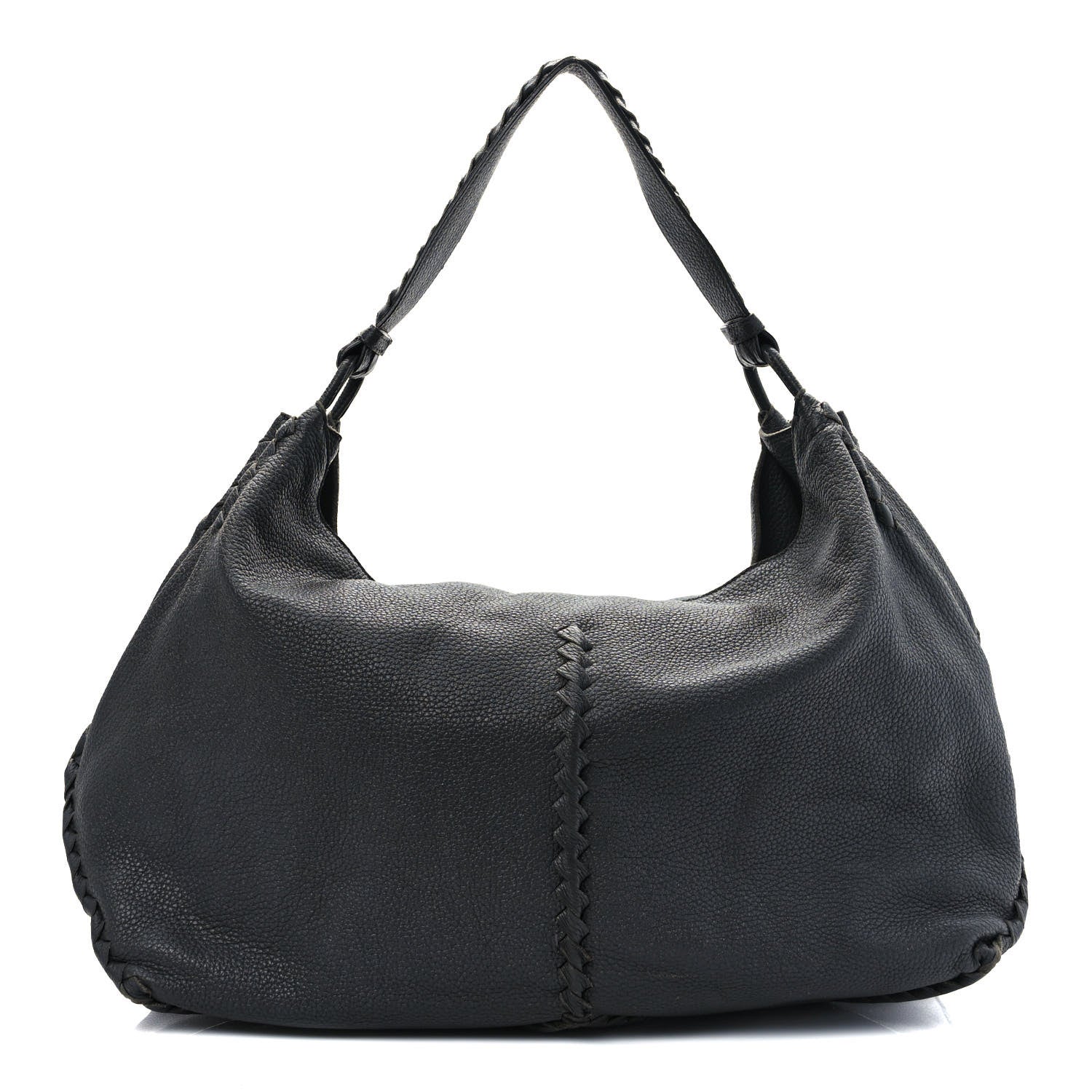 Bottega Veneta Washed Cervo Deerskin Shoulder Bag New Light Grey 1 of 13