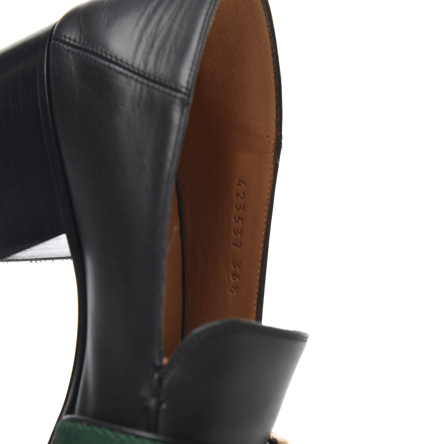 Gucci Calfskin Web Peyton Loafer Pumps 36.5 Black 19 of 20