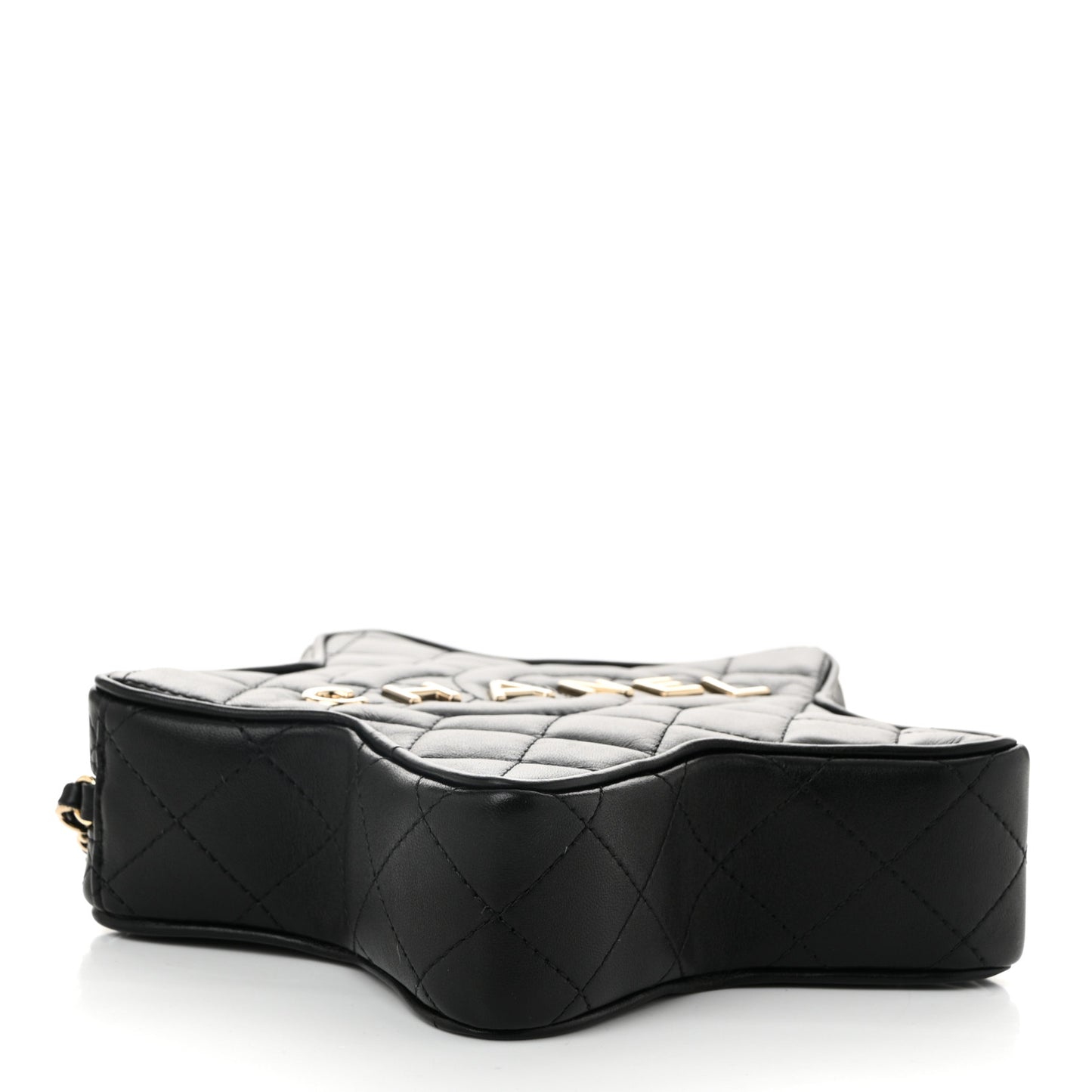 Lambskin Quilted Walk of Fame Star Bag Black