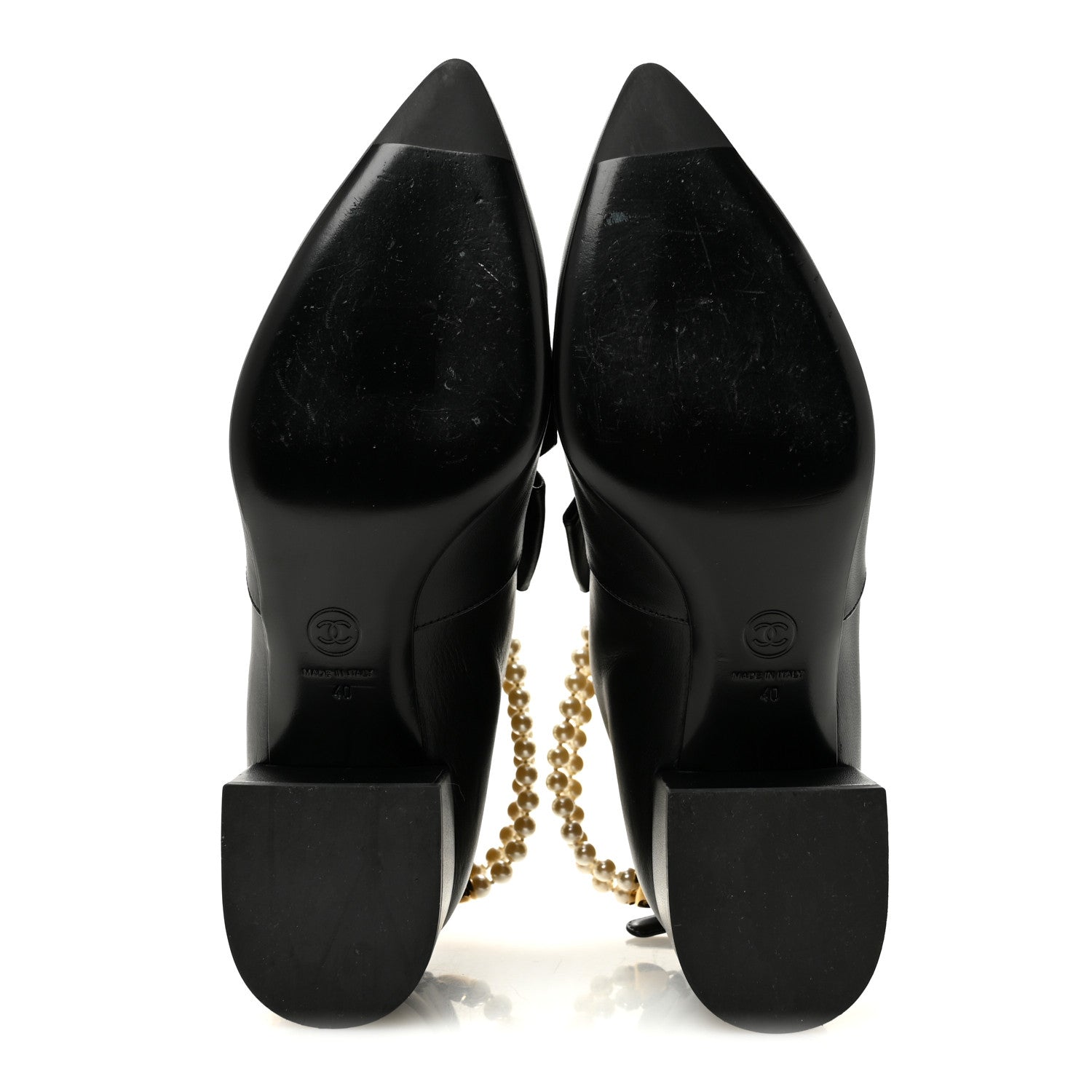 Chanel Lambskin Pearl Bow Short Boots 40 Black 40 Black 6 of 10