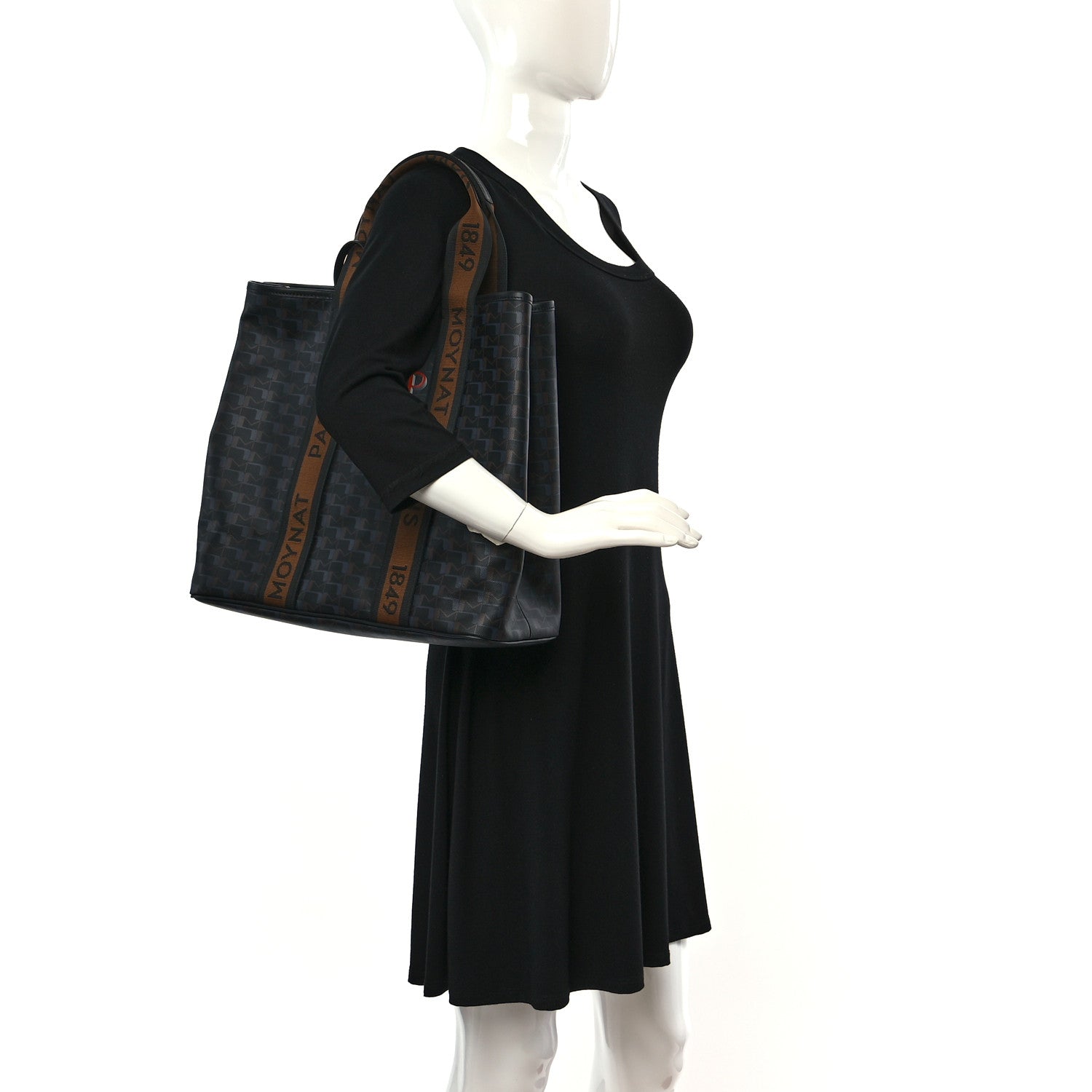 Moynat Canvas 1920 M Monogram Tote Black Blue 2 of 11