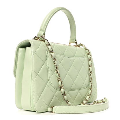 Chanel Lambskin Quilted Small Trendy CC Flap Dual Handle Bag Light Green 3 of 10